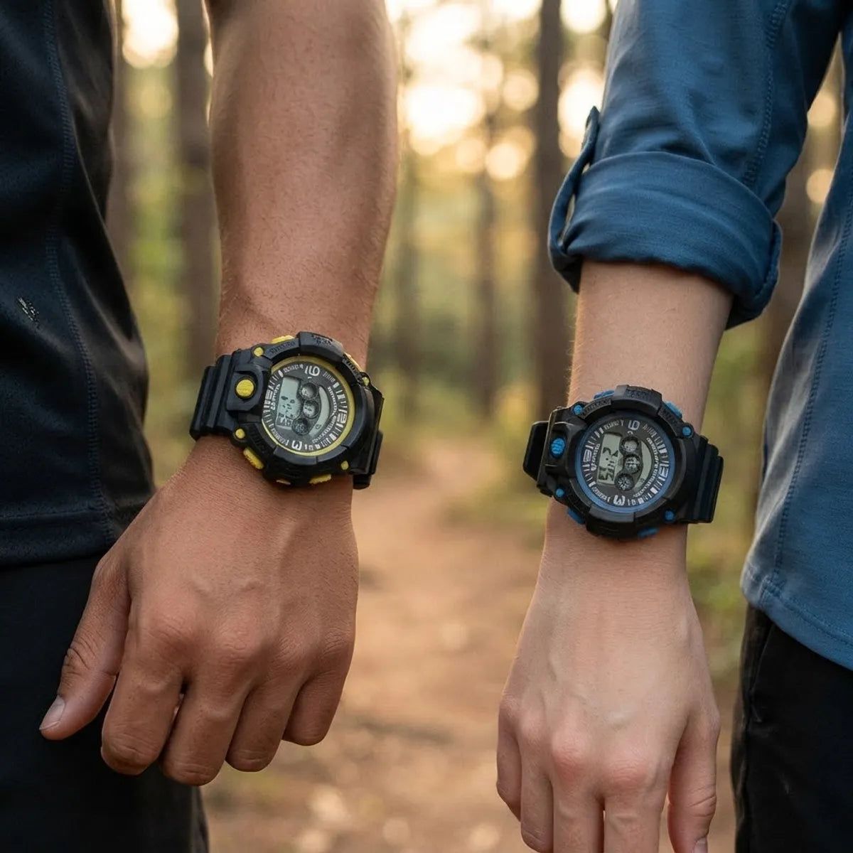 Pack x2 relojes pulsera con luz cronómetro y fecha - 3C