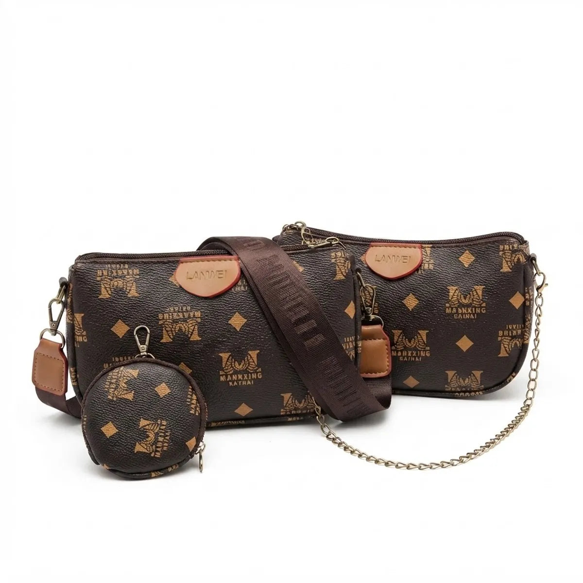 Kit de Cartera 3 en 1 con Doble Correa e Intercambiable