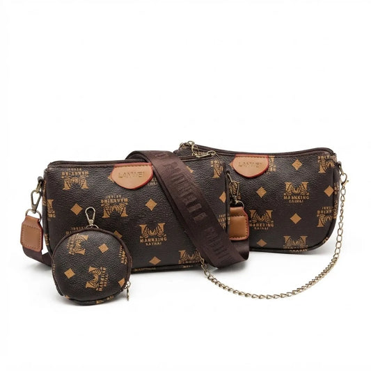 Kit de Cartera 3 en 1 con Doble Correa e Intercambiable