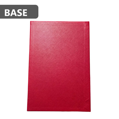 Set de 3 Cajas de Regalo Rectangulares Rojo con Lazo de Satén y Detalles Dorados - 23 x 15 cm