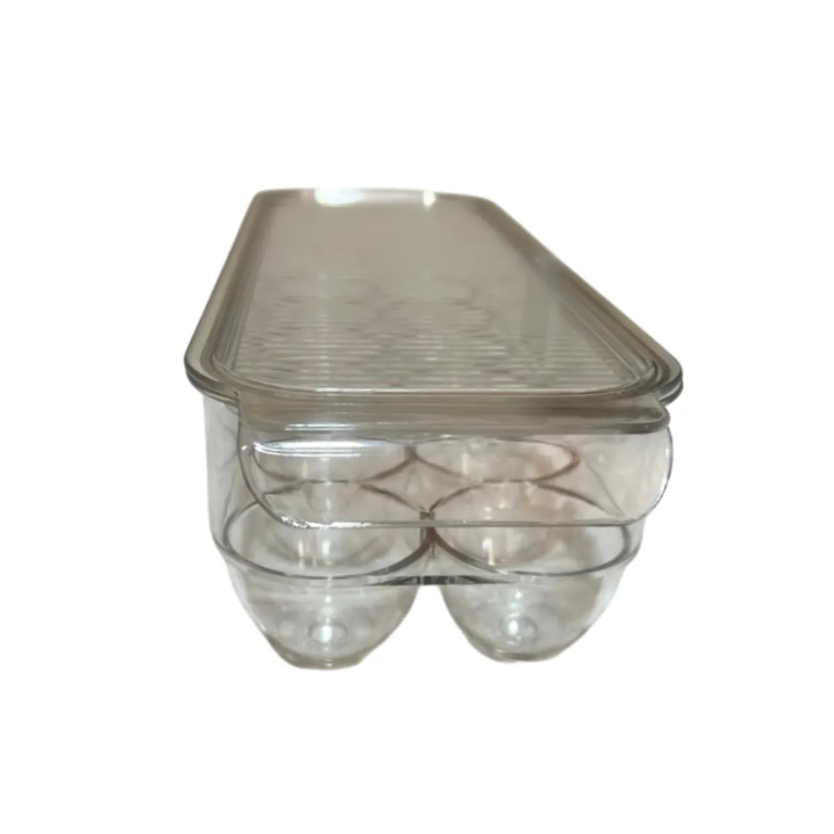 Pack x2 Organizador dispensador de acrílico para huevos 12 espacios - transparente