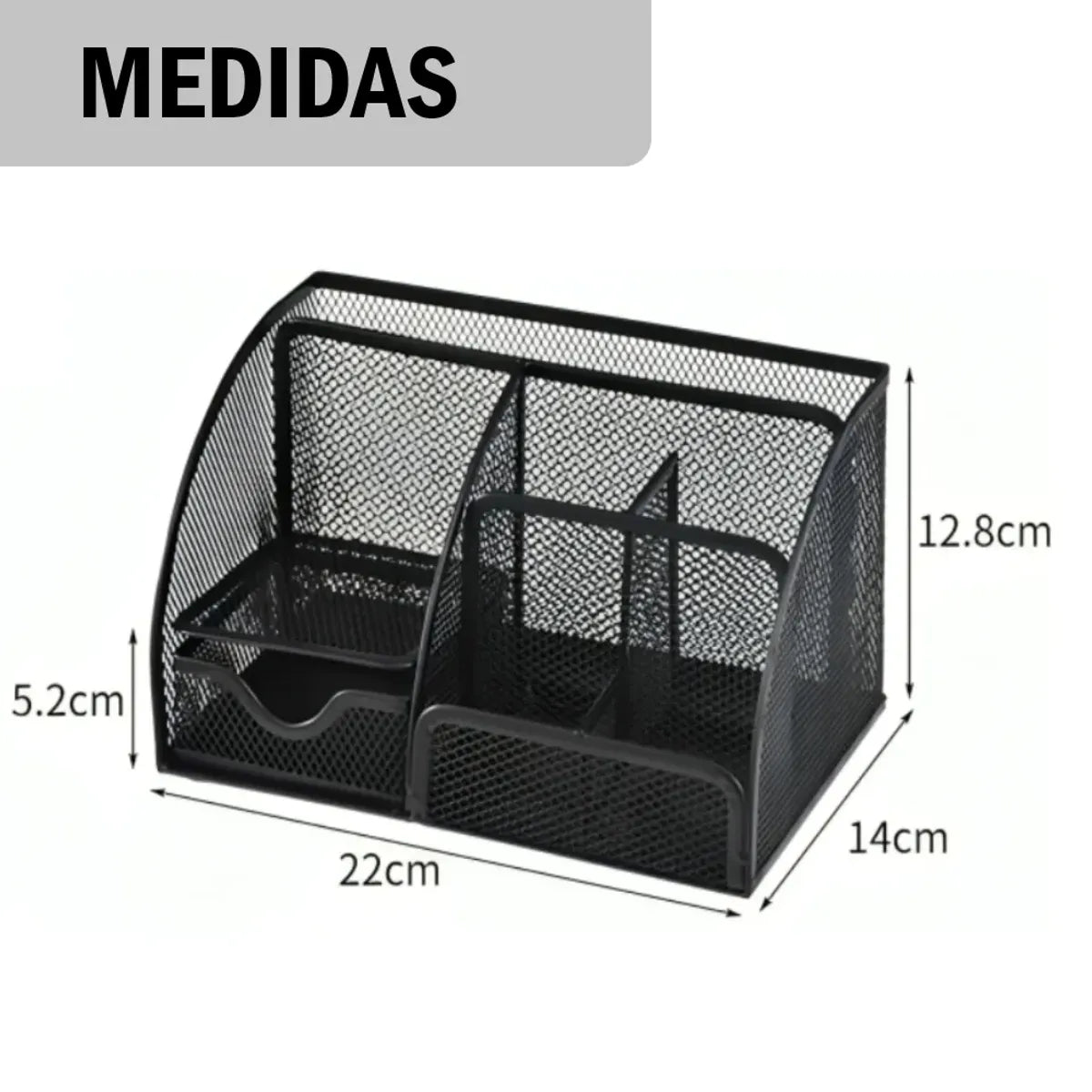 kit 2 Organizador de escritorio metálico de lapiceros y archivos