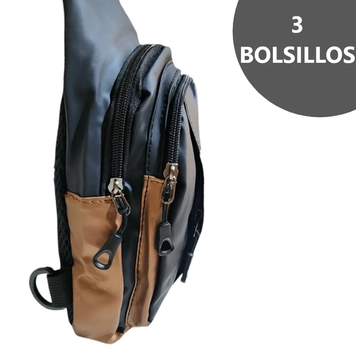 Morral canguro pechera elegante y versátil con entrada y cable USB