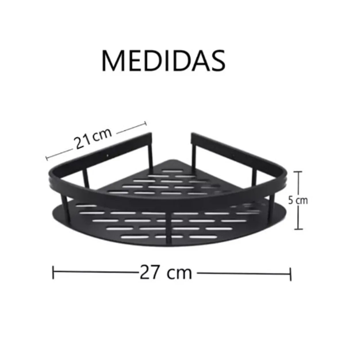 Kit 2 Repisas Esquinero De Aluminio Para Baño - Negro