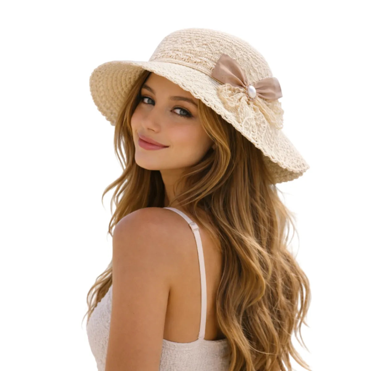 Sombrero con listón elegante