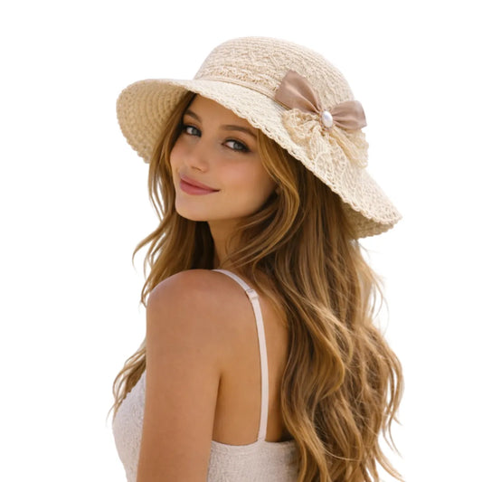 Sombrero con listón elegante