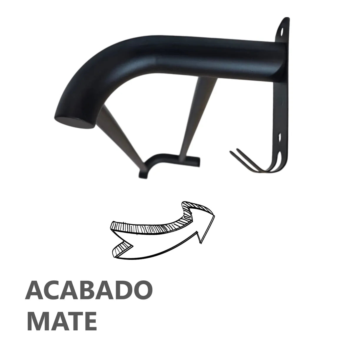 Toallero Rectangular de Acero Inoxidable Negro mate - 57 x 12 cm
