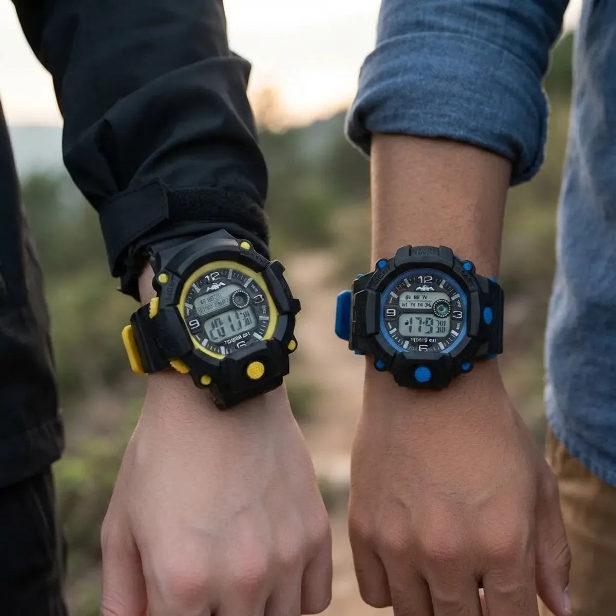 Pack x2 relojes pulsera con luz cronómetro y fecha - 1C