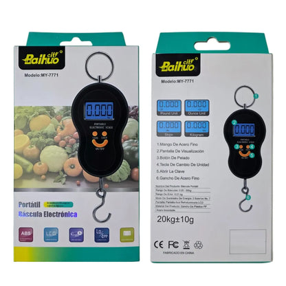 Balanza Báscula de Mano Maletas con pantalla Digital hasta 50 kg