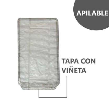 Pack x2 Organizador dispensador de acrílico para huevos 15 espacios - transparente