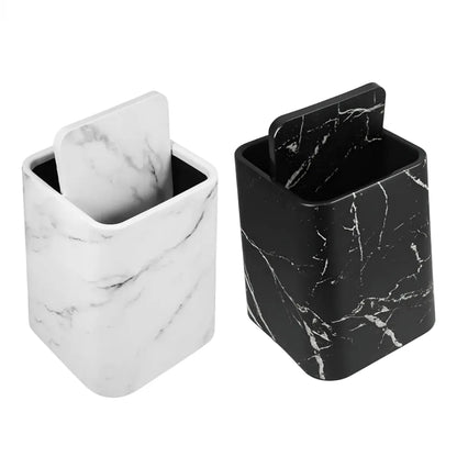 Pack x2 Tachos de Basura Papeleras de plástico con tapa - Negro y Blanco