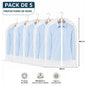 Pack x5 Protectores Fundas de Camisas Semi transparentes para Clóset Anti Polvo- 60x100 cm