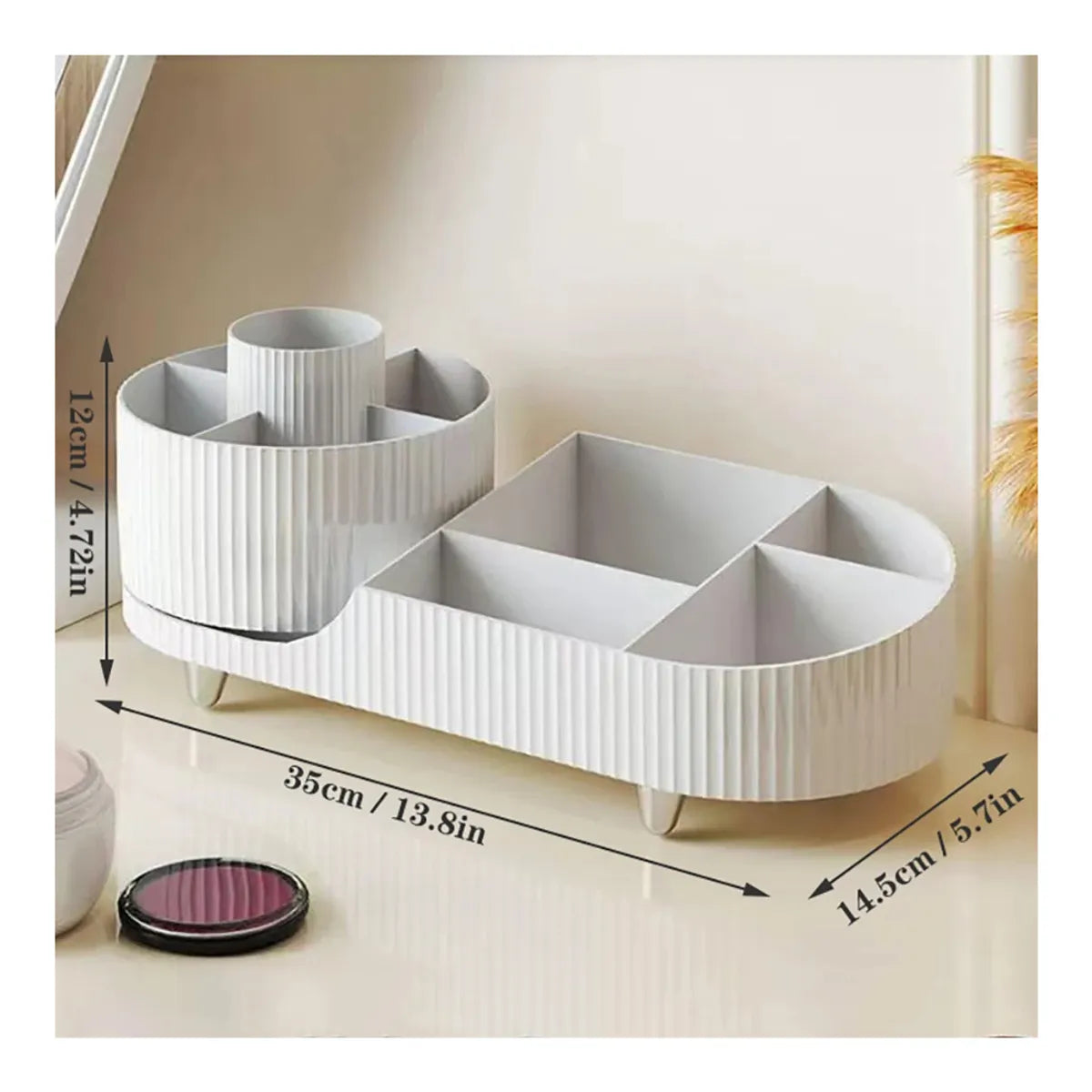Organizador giratorio para brochas de maquillaje 9 ranuras