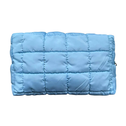 Cosmetiquera Fashion Puffer Amplia y Correa Brillante