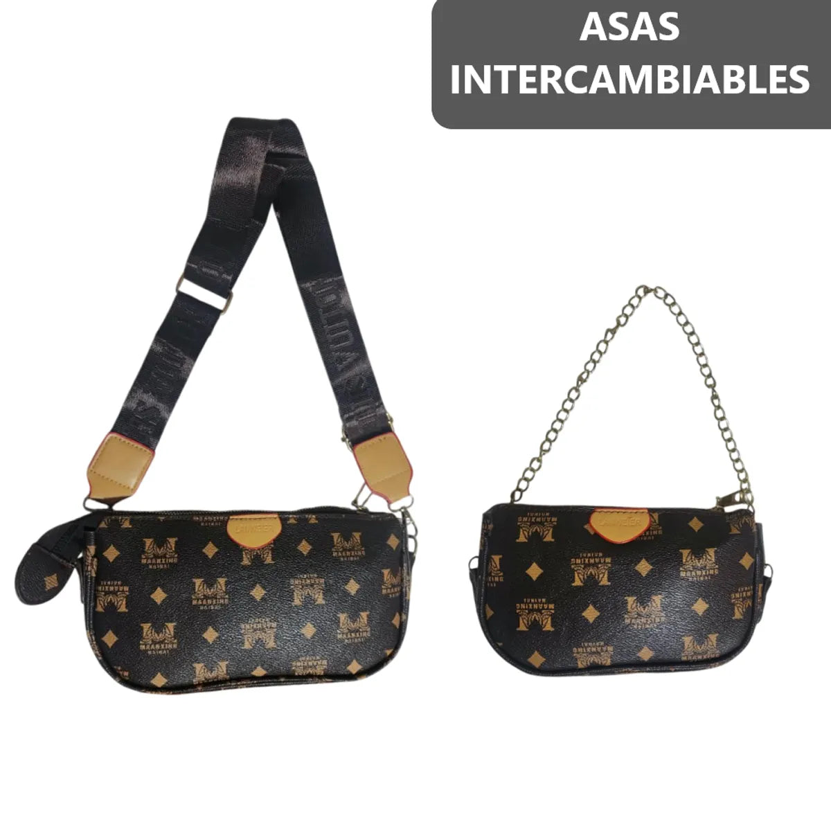 Kit de Cartera 3 en 1 con Doble Correa e Intercambiable