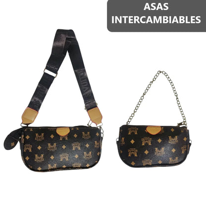 Kit de Cartera 3 en 1 con Doble Correa e Intercambiable