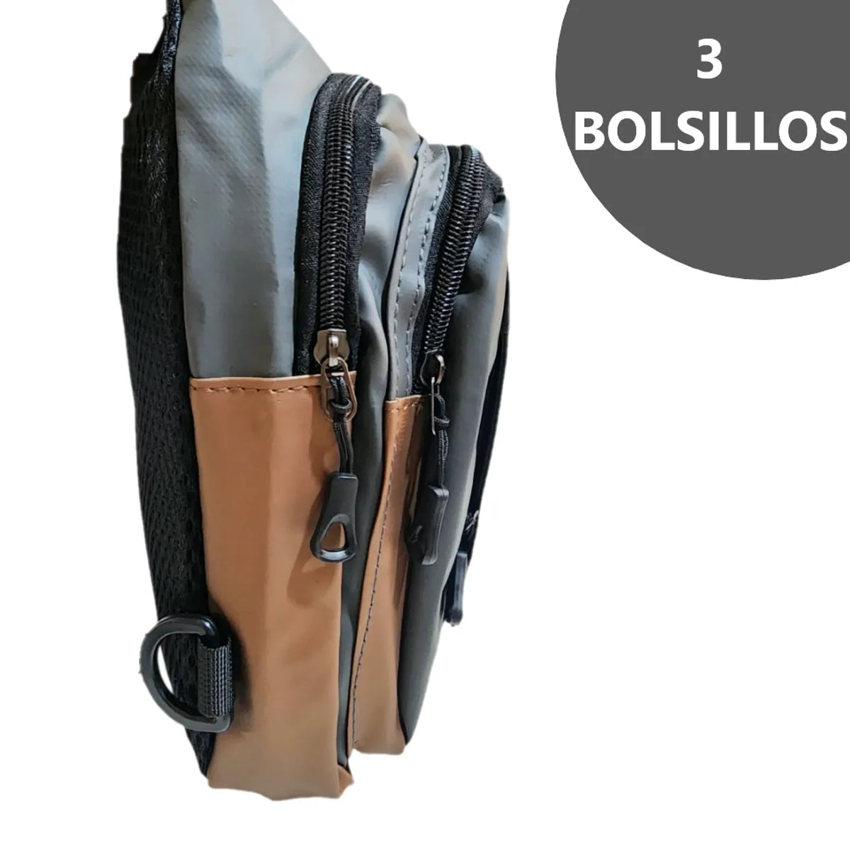 Morral canguro pechera elegante y versátil con entrada y cable USB