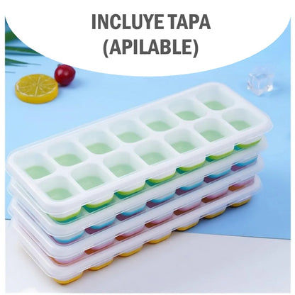 Pack x3 Hielera Moldes de Hielo con base de Silicona - Color aleatorio