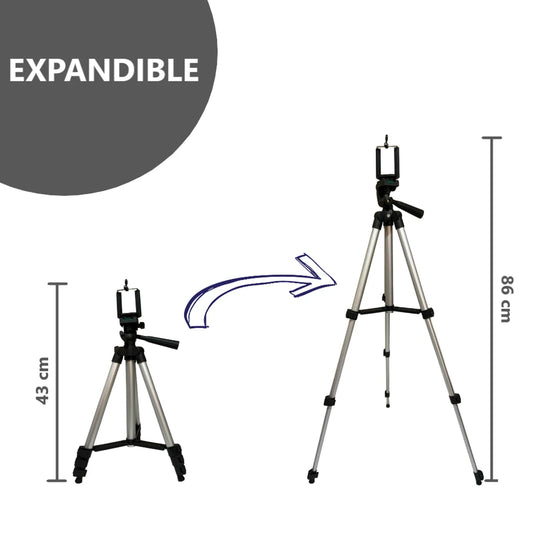 Trípode Expandible de Aluminio Ajustable Universal para Celular y Cámara