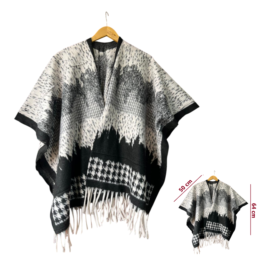 Capa Poncho Pashmina para mujer de invierno Casual / Beige / Talla única